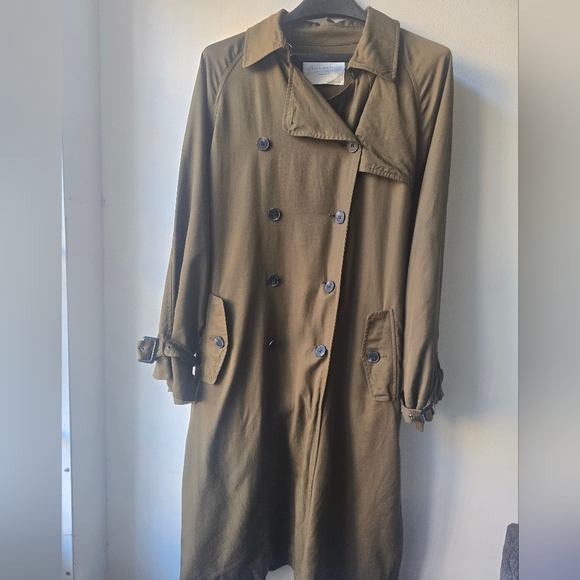 Zara Womans Outterwear oversized coat S Military Treach Olive Army Green - Picture 14 of 15